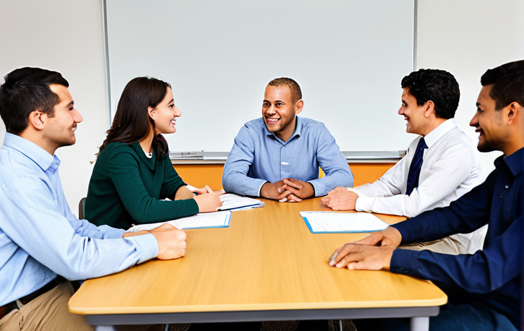 사회복지 직업 전망 - **

A professional female social worker in a modest blouse and slacks, kneeling to talk with a smili...
