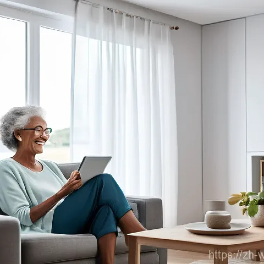 사회복지 세미나 후기 - **Prompt 1: AI-Powered Smart Home for Active Seniors**
    "A cozy and modern living room with soft,...