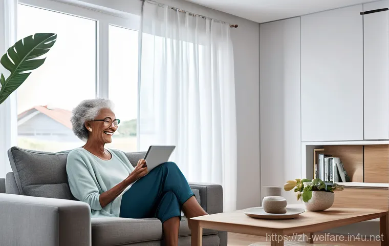 사회복지 세미나 후기 - **Prompt 1: AI-Powered Smart Home for Active Seniors**
    "A cozy and modern living room with soft,...