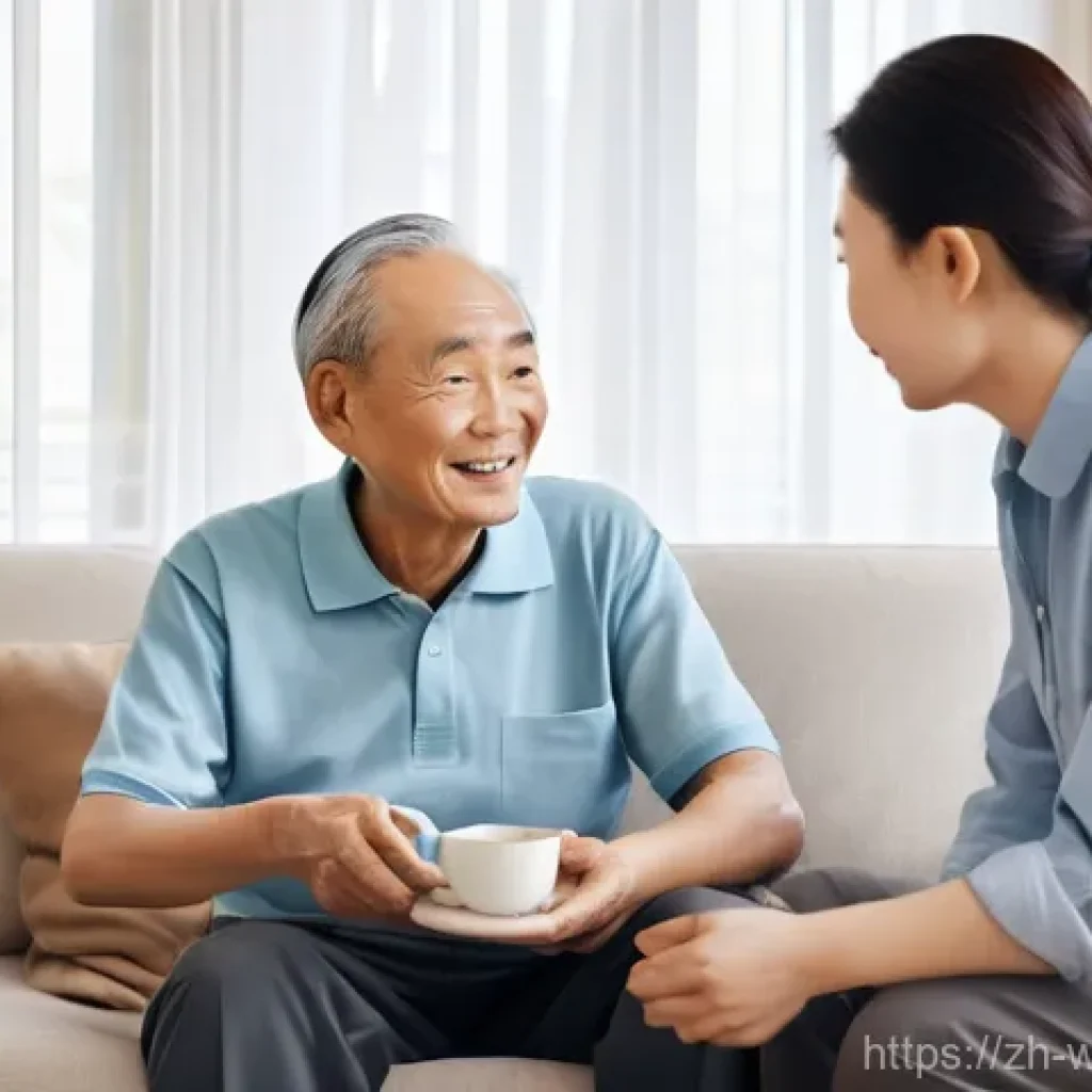 사회복지 성과 평가 - **Prompt: Elderly Care with Personalized Support**
    A warm and inviting scene inside a cozy Chine...