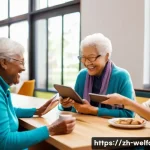 사회복지 공공정책 연구 - **Image Prompt 1: Flourishing Seniors in a Smart Community Hub**
    A wide-angle, vibrant, and warm...