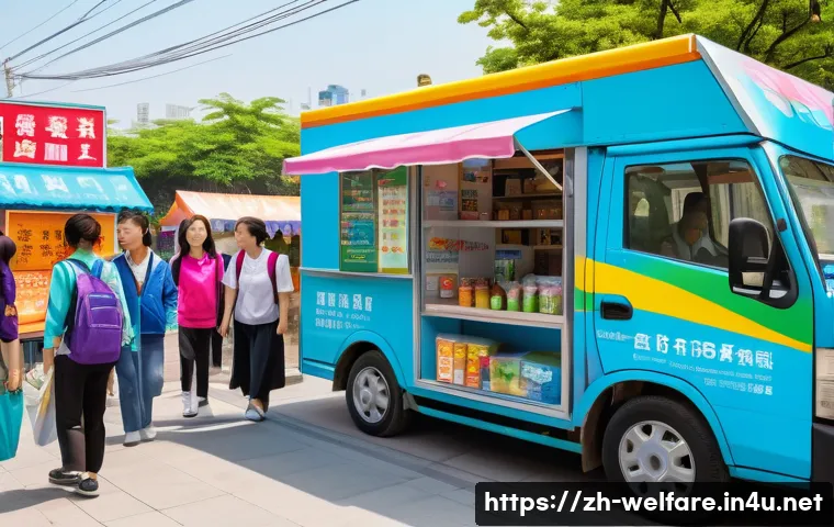 사회복지 사각지대 해결 - A vibrant community service scene in a modern Chinese neighborhood, featuring a diverse group of vol...