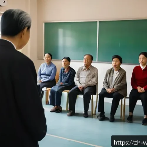 사회복지 직업 윤리 - A compassionate social welfare worker attentively listening to a diverse group of vulnerable adults ...
